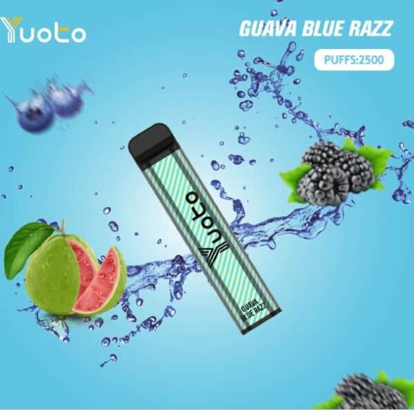YUOTO XXL DISPOSABLE VAPE 2500 Puffs Guava Blue Razz