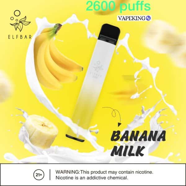 ELF BAR DISPOSABLE VAPE 2600 Puff Banana Milk 1