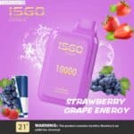 ISGO BAR DISPOSABLE VAPE 10000 puffs Strawberry Grape Energy 1