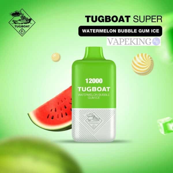 TUGBOAT SUPER DISPOSABLE 12000 Puffs Watermelon Bubble Gum Ice 1