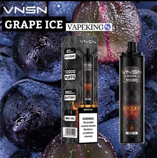 VNSN QUAKE 10000 PUFFS DISPOSABLE VAPE Grape Ice 1