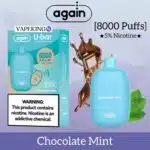 AGAIN U-BAR DISPOSABLE VAPE 8000 PUFFS chocolate-mint
