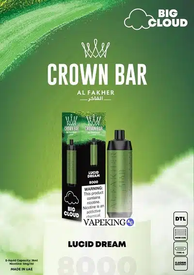 crown bar disposable vape 8000 puffs lucid dream