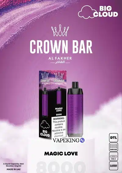 crown bar disposable vape 8000 puffs magic love
