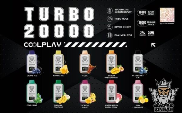 Coolplay Turbo 20000 Disposable Vape Available Flavors