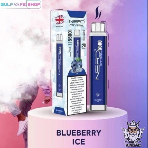 NERD CRYSTAL DISPOSABLE VAPE DEVICE 5500 PUFFS blueberry ice