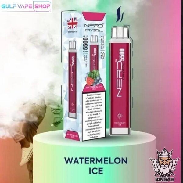 NERD CRYSTAL DISPOSABLE VAPE DEVICE 5500 PUFFS watermelon ice