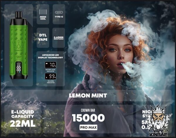 al fakher crown bar 15000 puffs Lemon Mint