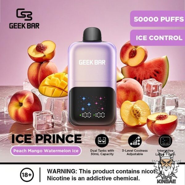 GEEK BAR ICE PRINCE 50K PEACH MANGO WATERMELON ICE