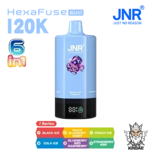 JNR HexaFause 6 in 1 120K Puffs Black Ice Peach Blueberry Candy Peach Ice Cola Ice Blueberry Red Raspberry Strawberry Kiwi Geschmac