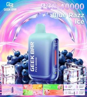 geek bar pce 40000 puffs disposable vape blue razz ice
