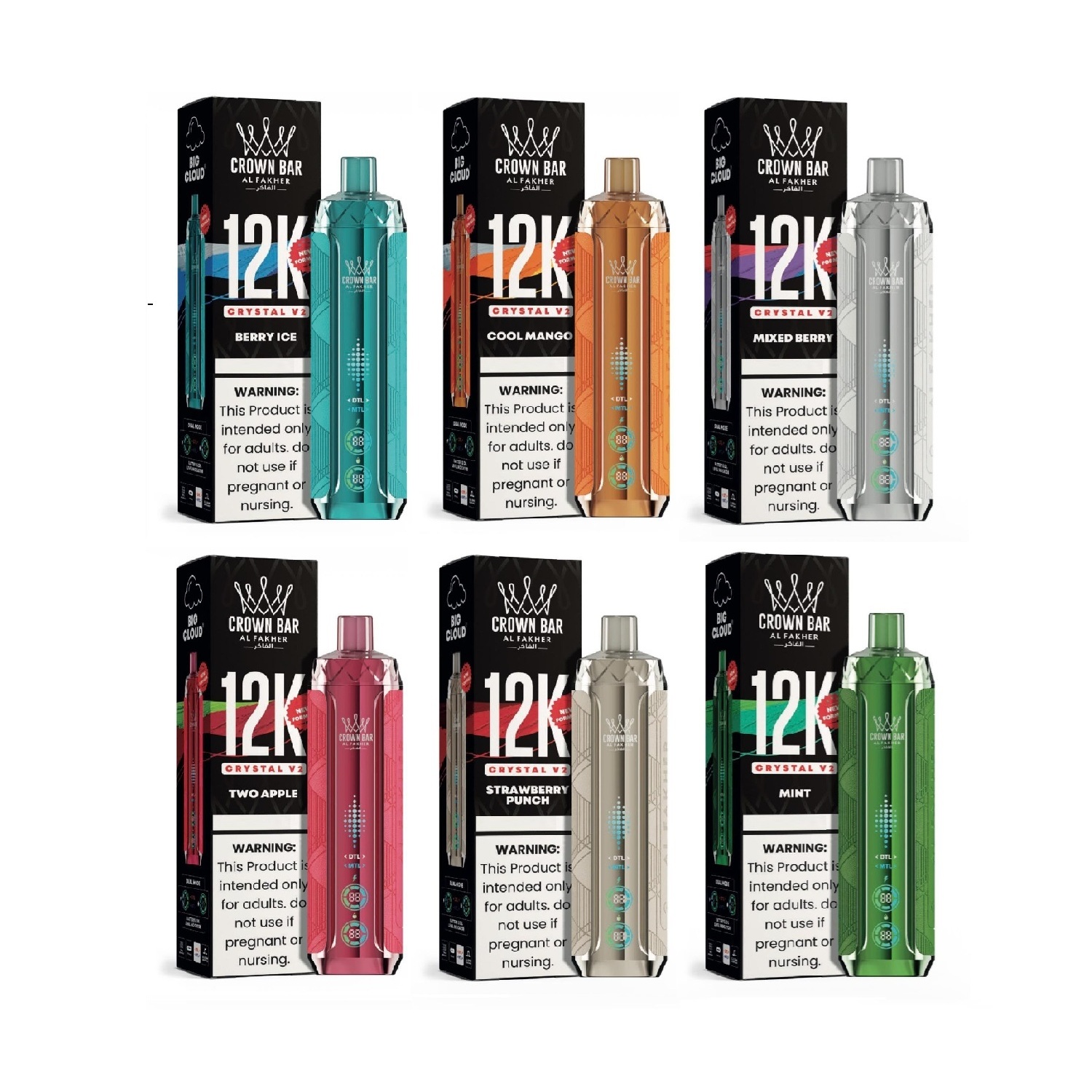 smokers-world-crown-bar-12k-crystal-v2-vape-10-pack - Copy AL FAKHER CROWN BAR CRYSTAL V2